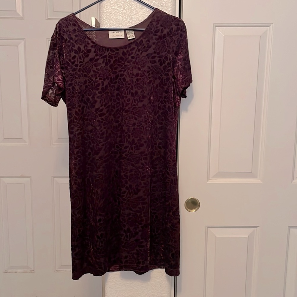 Burgundy velvet dress
